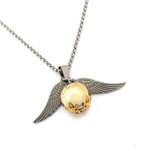 COLLAR SNITCH (ALAS y CADENA PLATEADAS) HARRY POTTER