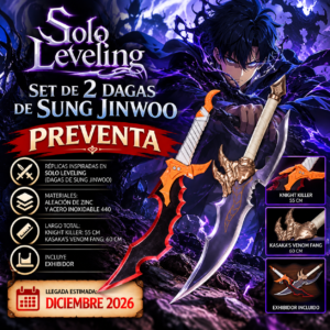 Set de 2 Dagas de Sung Jinwoo + Exhibidor – Solo Leveling | PREVENTA